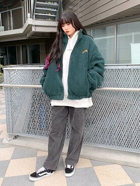 「スウェットパーカー」｜「アイテム（ブルゾン）」を使った、RASVOA STAFFさん（レディース・170cm）の秋コーディネート