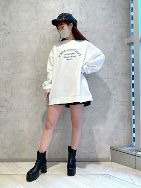 「ショーパン」｜「アイテム（帽子）」を使った、RASVOA STAFFさん（レディース・160cm）の冬コーディネート