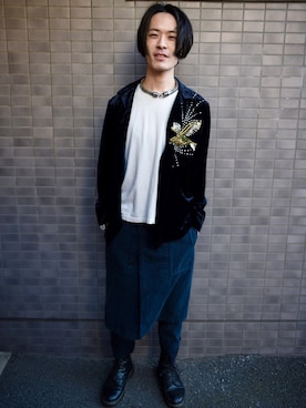 「DRIES VAN NOTEN（ドリスヴァンノッテン）のアイテム（アクセサリー）」を使った、Shotaさん（メンズ・182cm）の冬コーディネート