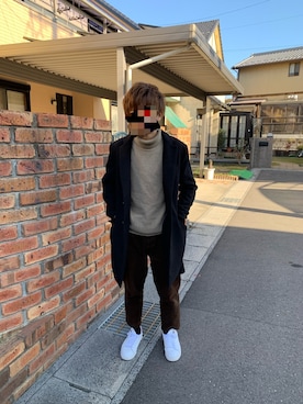 「いいね返し」｜「アイテム（チェスターコート）」を使った、ひろ[相互フォロー]さん（メンズ・168cm）の冬コーディネート