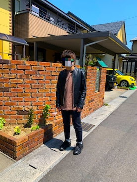 「URBAN RESEARCH（アーバンリサーチ）のアイテム（ライダースジャケット）」を使った、ひろ[相互フォロー]さん（メンズ・168cm）の春コーディネート