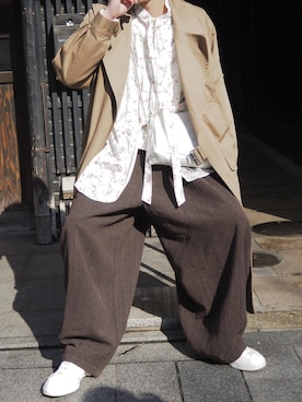 「Kagari Yusuke（カガリユウスケ）のアイテム（バッグ）」を使った、小豆さん（メンズ・172cm）の春コーディネート