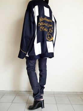 「blackmeans（ブラックミーンズ）のアイテム（ジャケット/アウター）」を使った、TITY niigataさん（レディース・160cm）の春コーディネート
