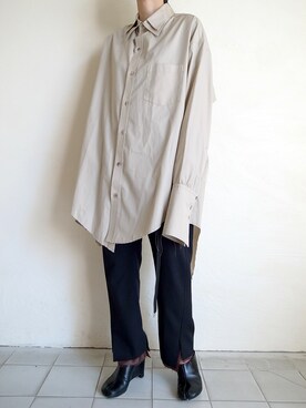 「sulvam」｜「アイテム（スラックス）」を使った、TITY niigataさん（レディース・160cm）の夏コーディネート