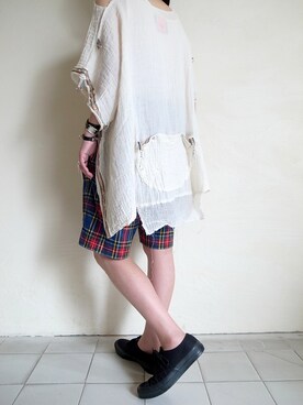 「blackmeans（ブラックミーンズ）のアイテム（トップス）」を使った、TITY niigataさん（レディース・160cm）の夏コーディネート