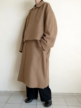 「yoke」｜「アイテム（ステンカラーコート）」を使った、TITY niigataさん（レディース・160cm）の秋コーディネート