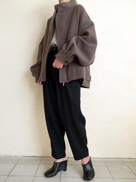 「stein（シュタイン）のアイテム（ブルゾン）」を使った、TITY niigataさん（レディース・160cm）の冬コーディネート