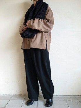 「yoke」｜「アイテム（その他アウター）」を使った、TITY niigataさん（レディース・160cm）の冬コーディネート