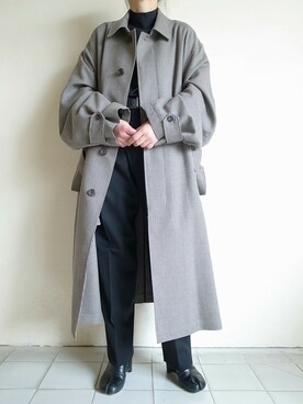 stein（シュタイン）のステンカラーコートを使った人気ファッション