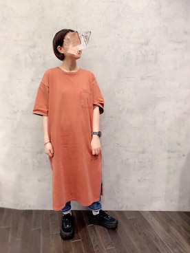 「MANASTASH（マナスタッシュ）のアイテム（ワンピース/ドレス）」を使った、チムニーさん（レディース・155cm）の夏コーディネート