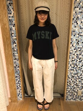 「スポサン」｜「アイテム（キャスケット）」を使った、kaede☺︎さん（レディース・165cm）の春コーディネート