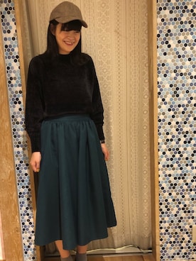 「スカーチョ」｜「アイテム（キャップ）」を使った、kaede☺︎さん（レディース・165cm）の秋コーディネート