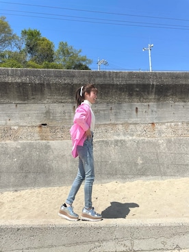 「ZARA（ザラ）のアイテム（シャツ/ブラウス、ピンク系）」を使った、FUMI☺︎さん（レディース・158cm）の春コーディネート