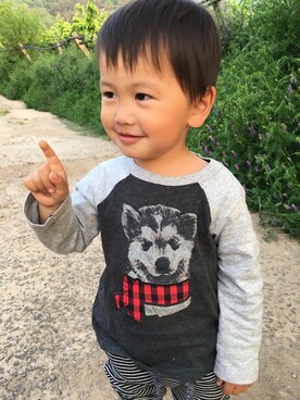 「JOE FRESH（フレッシュ）のアイテム」を使った、佐由松さん（キッズ・90cm）の春コーディネート