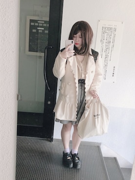 「LIZ LISA（リズリサ）のアイテム（ジャケット/アウター）」を使った、ayaさん（レディース・144cm）の冬コーディネート