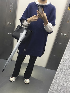 「PUBLUX（パブリュクス）のアイテム（スラックス）」を使った、하나 さん（レディース・163cm）の秋コーディネート