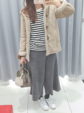 「アイテム（チャーム）」を使った、c h i h i r ☻︎さん（レディース・158cm）の冬コーディネート