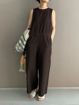 「BEARDSLEY（ビアズリー）のアイテム（オールインワン・サロペット）」を使った、naturoさん（レディース・158cm）の春コーディネート