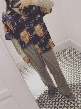 「アイテム（スタジャン、ゴールド系）」を使った、没头脑和不高兴:))さん（レディース・165cm）の秋コーディネート