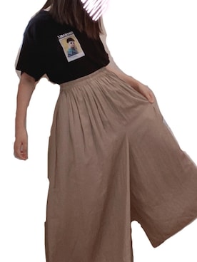 「PINK-latte（ピンクラテ）のアイテム（Tシャツ/カットソー、ブラック系）」を使った、maさん（レディース・151cm）の秋コーディネート