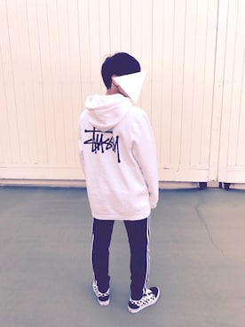 「アイテム（スラックス）」を使った、Shinji Nagaokaさん（メンズ・167cm・10代）の春コーディネート