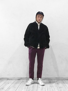 「CYDERHOUSE（サイダーハウス）のアイテム（帽子）」を使った、ryoさん（メンズ・170cm）の冬コーディネート