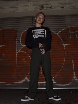 「アイテム（スラックス）」を使った、ryoさん（メンズ・170cm・20代）の夏コーディネート