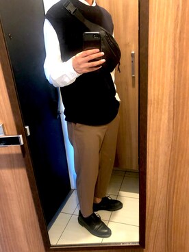 「Dr. Martens（ドクターマーチン）の［UNISEX/ユニセックス］Dr.Martens ドクターマーチン 3EYE GIBSON 1461 MONO 3ホール ギブソン シューズ（ドレスシューズ）」を使った、健康さん（メンズ・174cm）の秋コーディネート