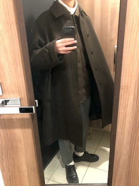 「Dr. Martens（ドクターマーチン）の［UNISEX/ユニセックス］Dr.Martens ドクターマーチン 3EYE GIBSON 1461 MONO 3ホール ギブソン シューズ（ドレスシューズ）」を使った、健康さん（メンズ・174cm）の冬コーディネート