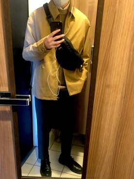 「Dr. Martens（ドクターマーチン）の［UNISEX/ユニセックス］Dr.Martens ドクターマーチン 3EYE GIBSON 1461 MONO 3ホール ギブソン シューズ（ドレスシューズ）」を使った、健康さん（メンズ・174cm）の春コーディネート