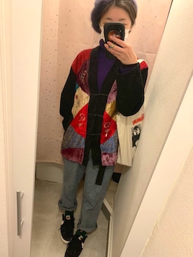 「ナイキ」｜「アイテム（ノーカラージャケット）」を使った、ねこさん（レディース・159cm）の春コーディネート