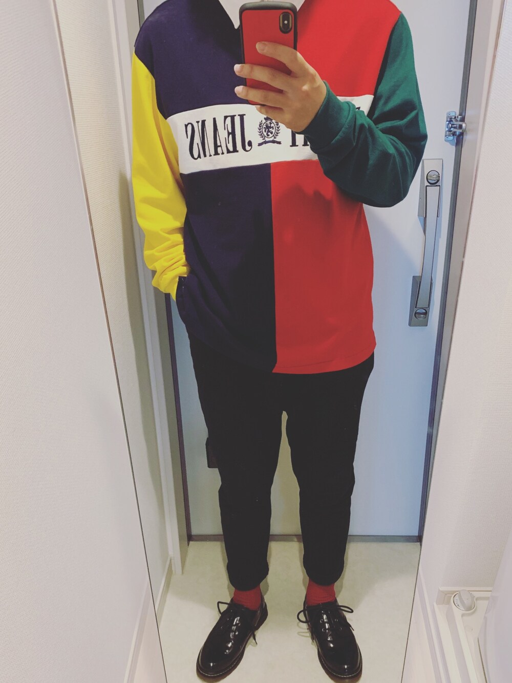 「秋服、秋のコーデ、おしゃれさんと繋がりたい、TOMMY HILFIGER、#tommy、TOMMY JEANS、orslow、UNIQLO、RAGEBLUE、カジュアル」｜「tommy jeansのアイテム（トップス、その他）」を使った、KOUTAさん（メンズ・175cm）の秋コーディネートの1枚目の写真