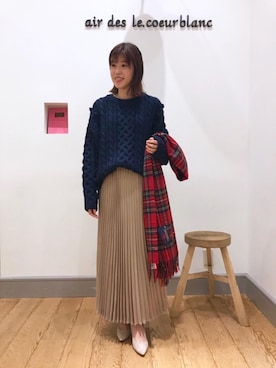 ルクールブランアトレ松戸店スタッフさん（レディース・155cm）の冬コーディネート