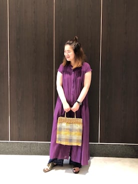 ルクールブランアトレ松戸店スタッフさん（レディース・158cm）の夏コーディネート