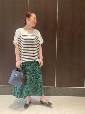 ルクールブランアトレ松戸店スタッフさん（レディース・160cm）の夏コーディネート