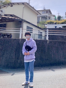 Gu ジーユー のパーカー パープル系 を使ったメンズ人気ファッションコーディネート Wear