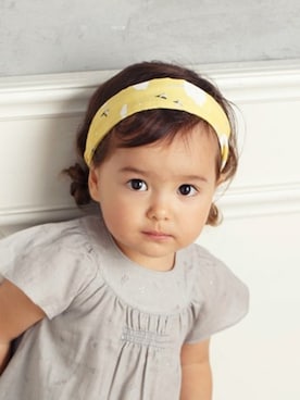 「アイテム（ヘアアクセサリー）」を使った、ドゥドゥさん（キッズ・70cm）の春コーディネート