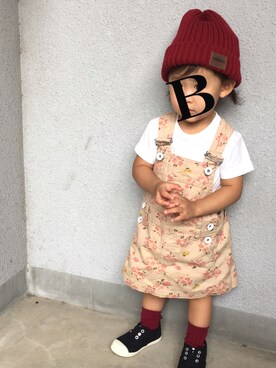 「90cm」｜「アイテム（オールインワン・サロペット）」を使った、びりけんたん♀さん（キッズ・80cm）の秋コーディネート