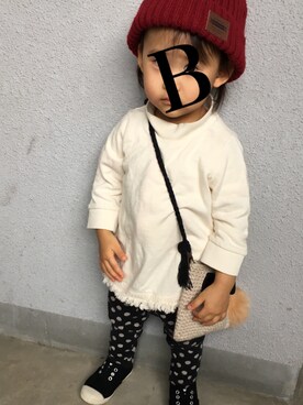 びりけんたん♀さん（キッズ・80cm）の秋コーディネート