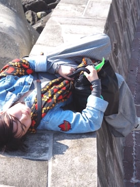 「JIB（ジブ）のアイテム（バッグ）」を使った、HONEY  LEMON  PIEさん（レディース・164cm）の冬コーディネート