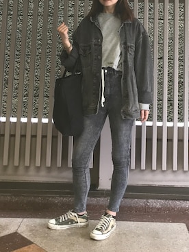 「秋のマイ旬スタイル」｜「アイテム（デニムジャケット）」を使った、HONEY  LEMON  PIEさん（レディース・164cm）の秋コーディネート