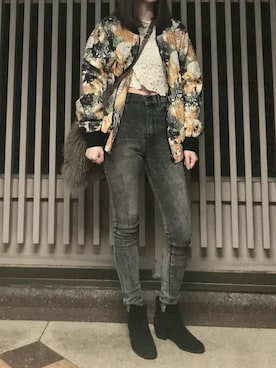 「リバーシブル」｜「アイテム（ブーティ）」を使った、HONEY  LEMON  PIEさん（レディース・164cm）の秋コーディネート