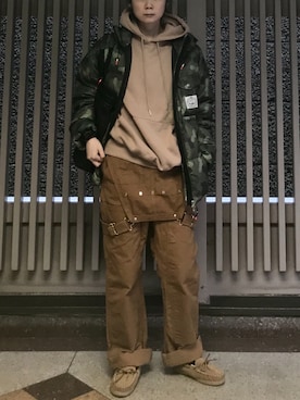 「JIB（ジブ）のアイテム（バッグ）」を使った、HONEY  LEMON  PIEさん（レディース・164cm）の冬コーディネート