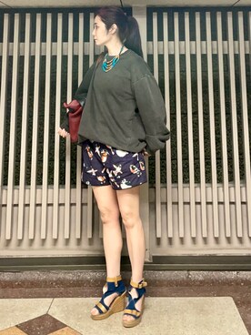 「MSGM（エムエスジーエム）のアイテム（パンツ）」を使った、HONEY  LEMON  PIEさん（レディース・164cm）の春コーディネート