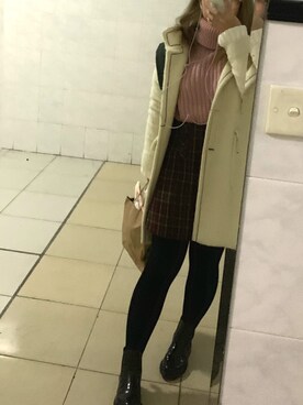 「日常」｜「アイテム（ブーツ）」を使った、debbie1113さん（レディース・160cm）の冬コーディネート