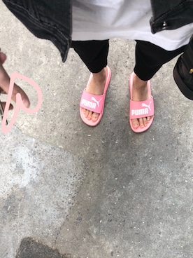 「PUMA（プーマ）のアイテム（モカシン/デッキシューズ、ピンク系）」を使った、slob-LLさん（レディース・165cm）の春コーディネート
