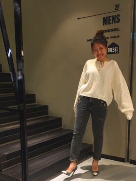 「DIESEL OSAKA」｜「アイテム（パンプス）」を使った、yuka haradaさん（レディース・155cm）の夏コーディネート