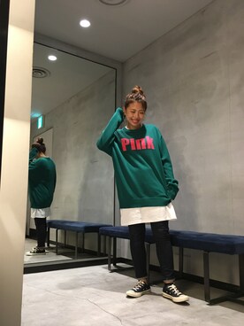 「DIESEL OSAKA」｜「アイテム（ワンピース/ドレス）」を使った、yuka haradaさん（レディース・155cm）の秋コーディネート