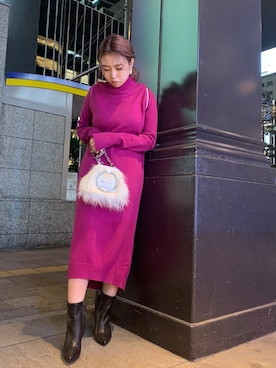 「DIESEL OSAKA」｜「アイテム（ワンピース/ドレス）」を使った、yuka haradaさん（レディース・155cm）の秋コーディネート