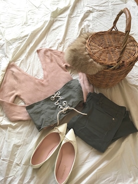 「カコバッグ」｜りーさん（レディース・159cm）の春コーディネート